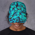 Turquoise Butterfly Pattern Print Baseball Cap