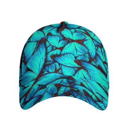 Turquoise Butterfly Pattern Print Baseball Cap