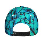 Turquoise Butterfly Pattern Print Baseball Cap