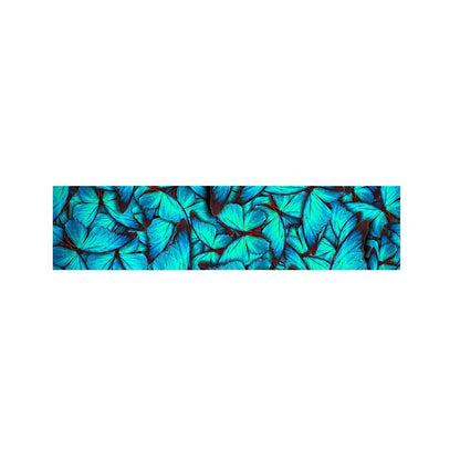 Turquoise Butterfly Pattern Print Bed Runner