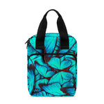 Turquoise Butterfly Pattern Print Bible Tote Bag
