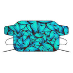 Turquoise Butterfly Pattern Print Car Windshield Snow Cover