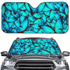 Turquoise Butterfly Pattern Print Car Windshield Sun Shade