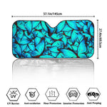 Turquoise Butterfly Pattern Print Car Windshield Sun Shade