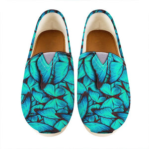 Turquoise Butterfly Pattern Print Casual Shoes
