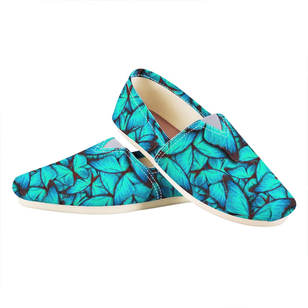 Turquoise Butterfly Pattern Print Casual Shoes
