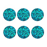 Turquoise Butterfly Pattern Print Coaster Set