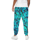 Turquoise Butterfly Pattern Print Cotton Pants