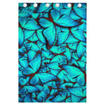 Turquoise Butterfly Pattern Print Curtain