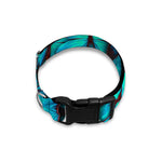 Turquoise Butterfly Pattern Print Dog Collar