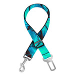 Turquoise Butterfly Pattern Print Dog Seat Belt