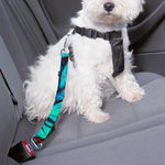 Turquoise Butterfly Pattern Print Dog Seat Belt