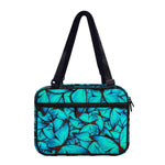 Turquoise Butterfly Pattern Print Double Strap Bible Bag