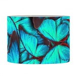 Turquoise Butterfly Pattern Print Drum Lamp Shade