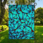 Turquoise Butterfly Pattern Print Garden Flag