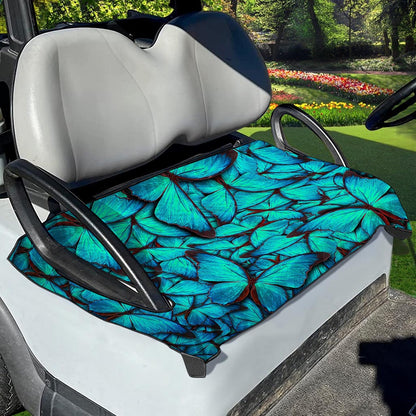Turquoise Butterfly Pattern Print Golf Cart Seat Cover