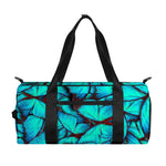 Turquoise Butterfly Pattern Print Gym Bag