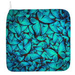 Turquoise Butterfly Pattern Print Hand Towel
