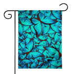 Turquoise Butterfly Pattern Print House Flag