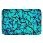 Turquoise Butterfly Pattern Print Indoor Door Mat
