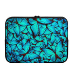 Turquoise Butterfly Pattern Print Laptop Sleeve
