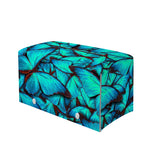 Turquoise Butterfly Pattern Print Leather Tissue Box Cover