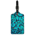 Turquoise Butterfly Pattern Print Luggage Tag