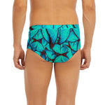 Turquoise Butterfly Pattern Print Men's Briefs