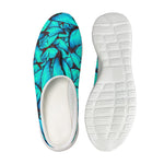 Turquoise Butterfly Pattern Print Mesh Casual Shoes