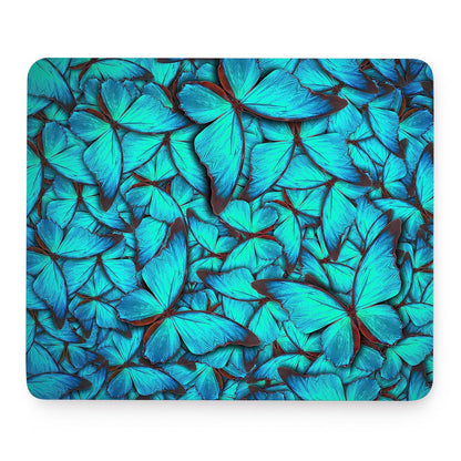 Turquoise Butterfly Pattern Print Mouse Pad