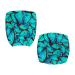 Turquoise Butterfly Pattern Print Office Chair Cover