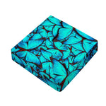 Turquoise Butterfly Pattern Print Outdoor Seat Cushion Cover