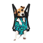 Turquoise Butterfly Pattern Print Pet Carrier Backpack
