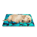 Turquoise Butterfly Pattern Print Pet Cooling Mat Cover