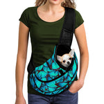 Turquoise Butterfly Pattern Print Pet Sling Carrier