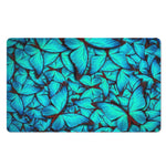 Turquoise Butterfly Pattern Print Polyester Doormat
