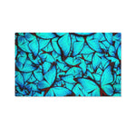 Turquoise Butterfly Pattern Print Polyester Flag