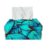 Turquoise Butterfly Pattern Print Rectangle Tissue Box Cover