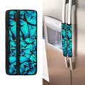 Turquoise Butterfly Pattern Print Refrigerator Handle Covers