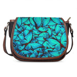 Turquoise Butterfly Pattern Print Saddle Bag