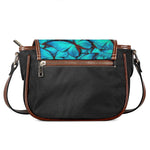 Turquoise Butterfly Pattern Print Saddle Bag