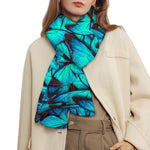 Turquoise Butterfly Pattern Print Scarf