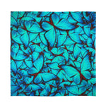Turquoise Butterfly Pattern Print Silk Bandana