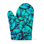 Turquoise Butterfly Pattern Print Single Oven Mitt