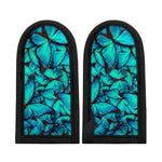 Turquoise Butterfly Pattern Print Skillet Handle Cover