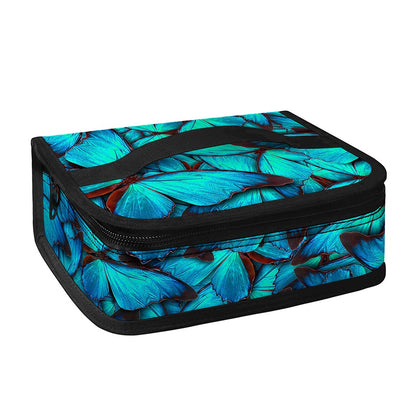 Turquoise Butterfly Pattern Print Small Lunch Bag