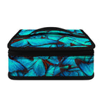 Turquoise Butterfly Pattern Print Small Lunch Bag