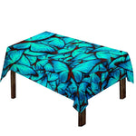 Turquoise Butterfly Pattern Print Tablecloth