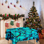 Turquoise Butterfly Pattern Print Tablecloth