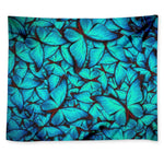 Turquoise Butterfly Pattern Print Tapestry